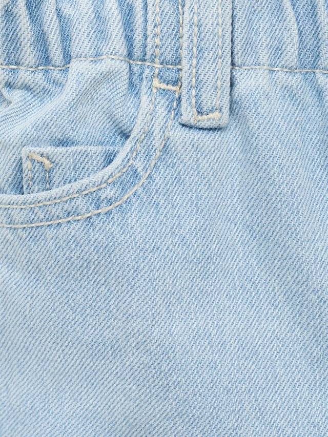Детские джинсы из хлопка с резинкой и поясом бумажный пакет Mango, Light Blue — фото 4