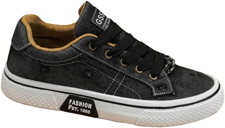 

Мужские стильные кеды из канвы - легкие и комфортные - повседневные кроссовки - подходят для ежедневной носки или прогулок Hoalox, черный