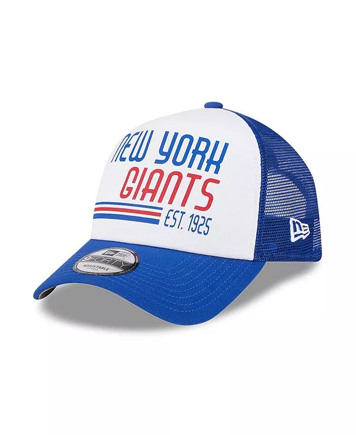 

Мужская белая, регулируемая кепка Royal New York Giants Stacked A-Frame Trucker 9FORTY New Era