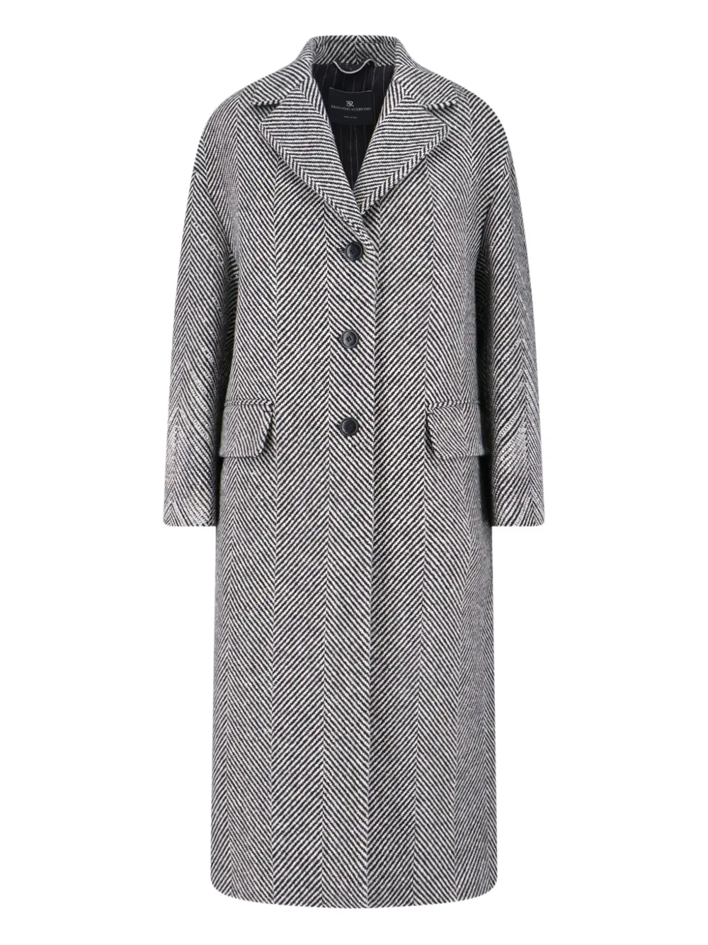 

Пальто с узором в елочку Ermanno Scervino, черный