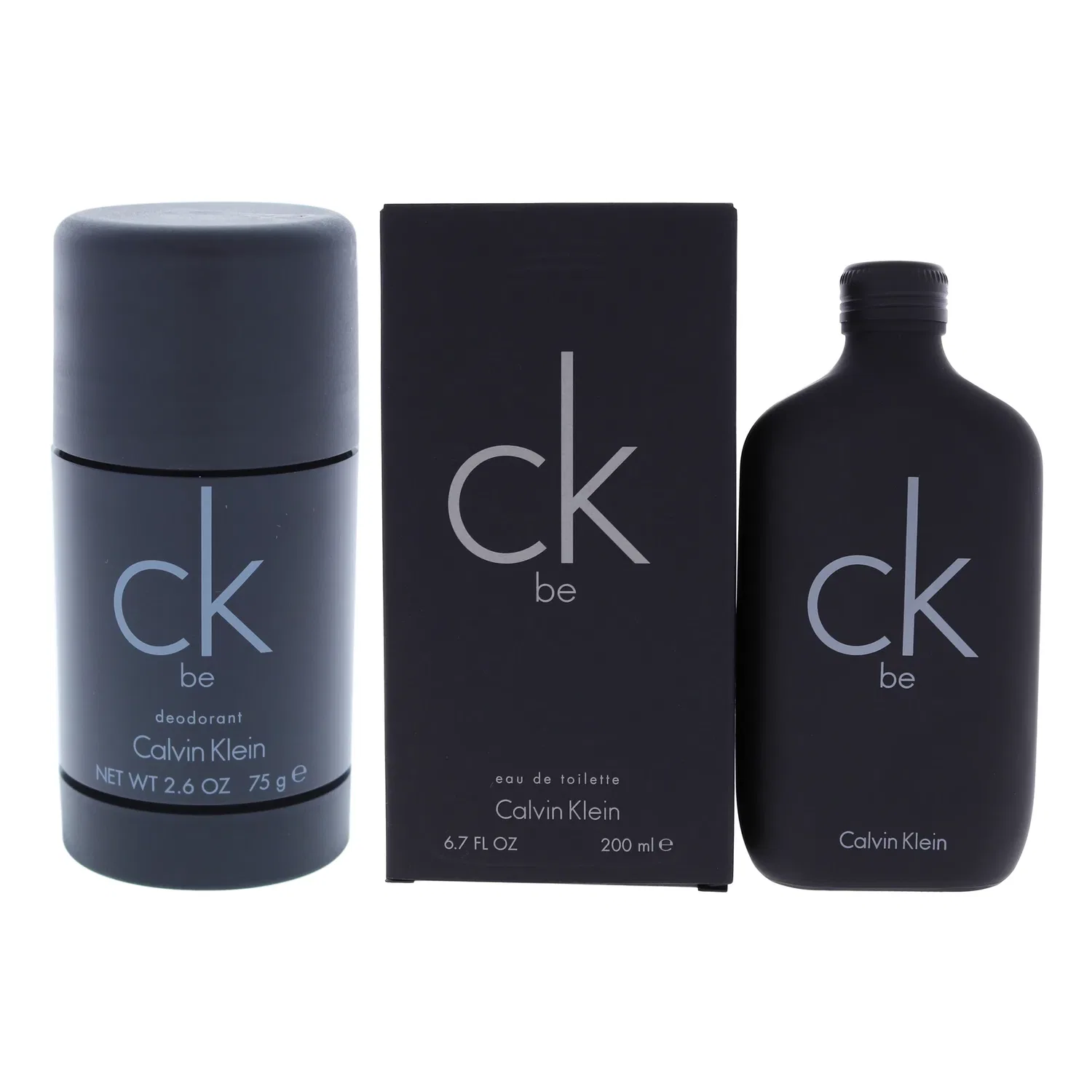 Набор CK Be Kit от Calvin Klein для мужчин и женщин - комплект из 2 предметов: туалетная вода в спрее объемом 6,7 унций и дезодорант-стик объемом 2,6 унции, Clear