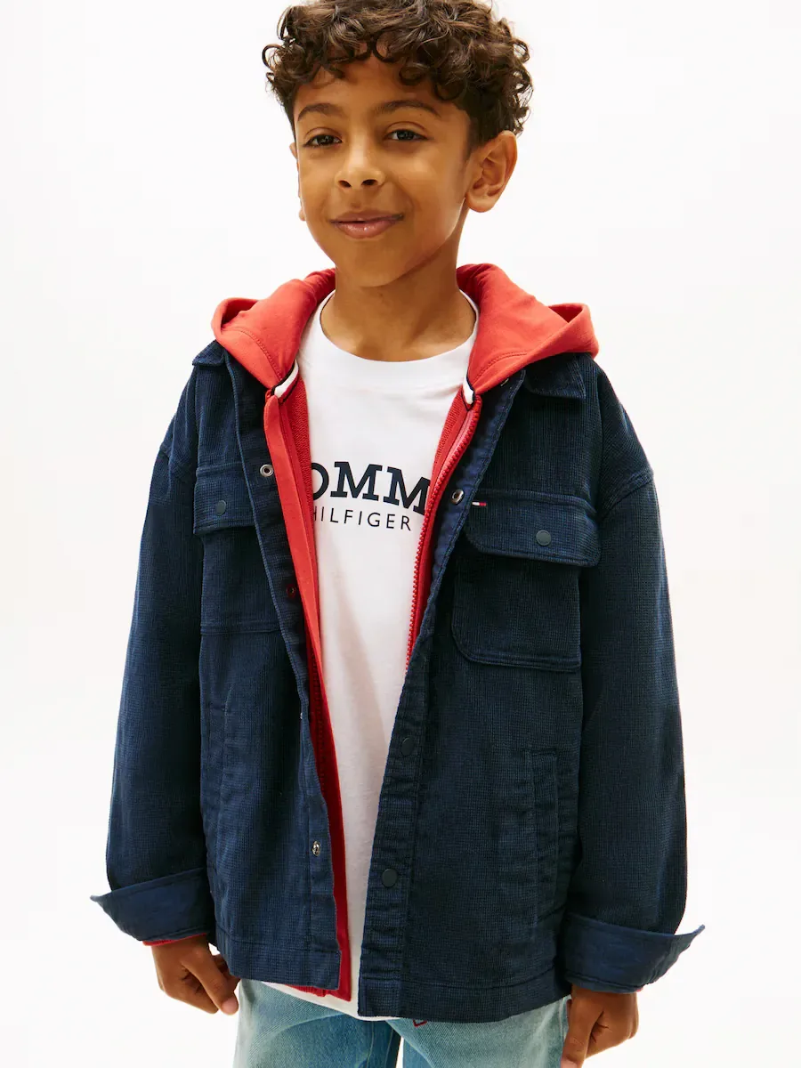 Рубашка для мальчика из вельвета Tommy Hilfiger, синий
