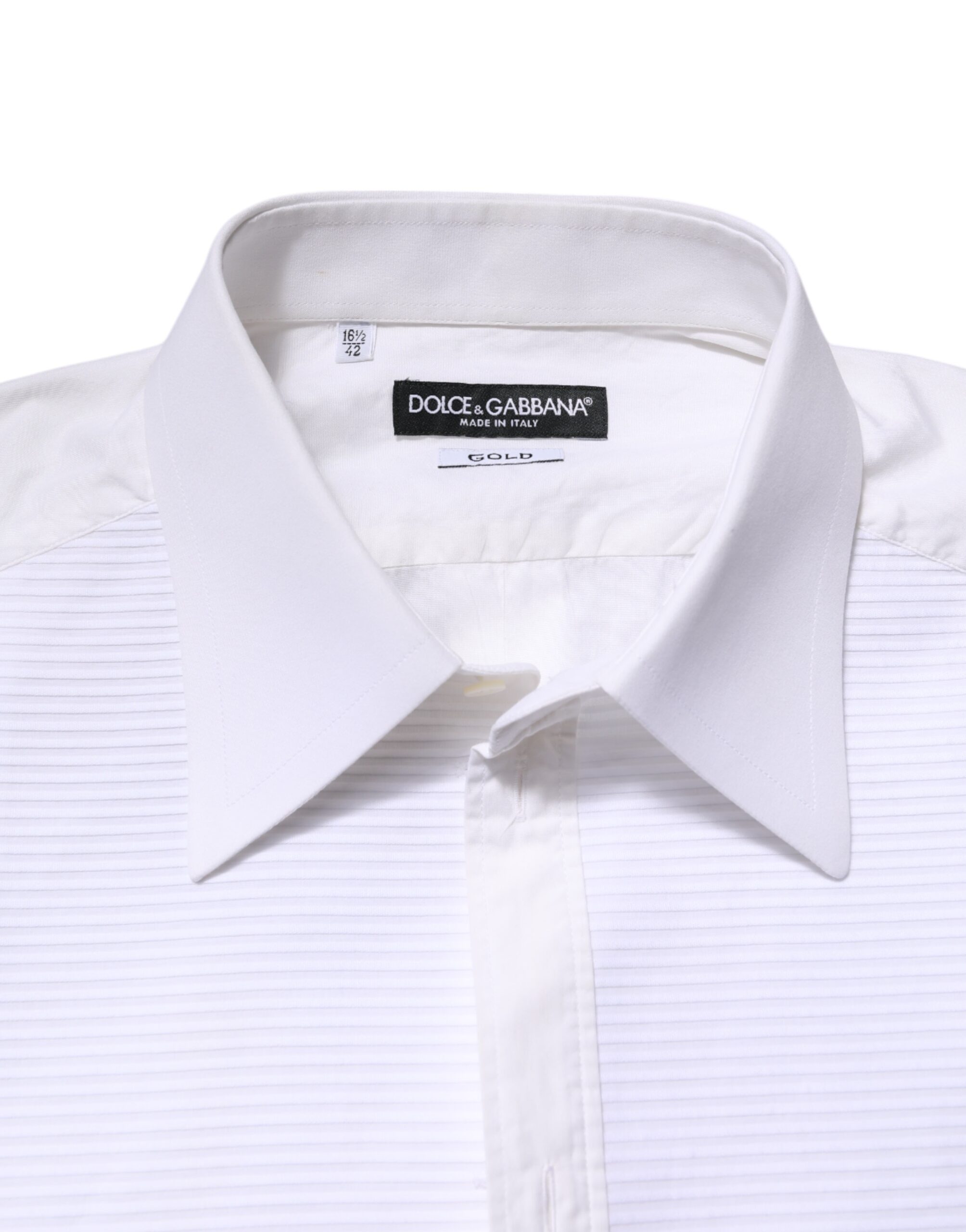 Белая хлопковая рубашка с длинными рукавами GOLD Dolce & Gabbana, White — фото 4