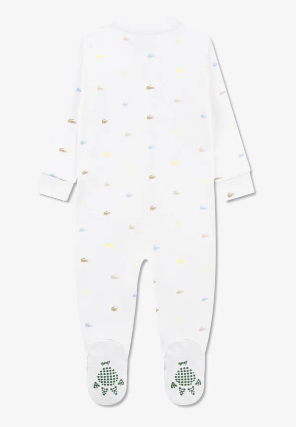 Пижама унисекс с закрытыми ступнями и покрывалом Lacoste, White — фото 2