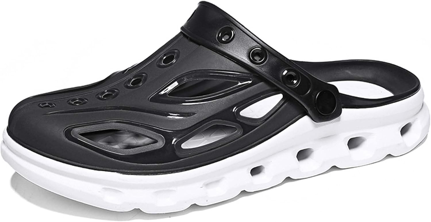 

Летние мужские пляжные тапочки-желе, прохладные, с перфорацией, мягкие, легкие, удобные, дышащие, из ЭВА, модные, повседневные Uangli, черный