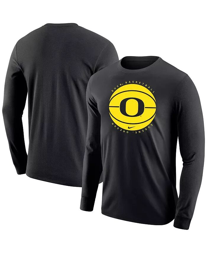 

Мужская черная баскетбольная футболка Oregon Ducks с длинным рукавом Nike