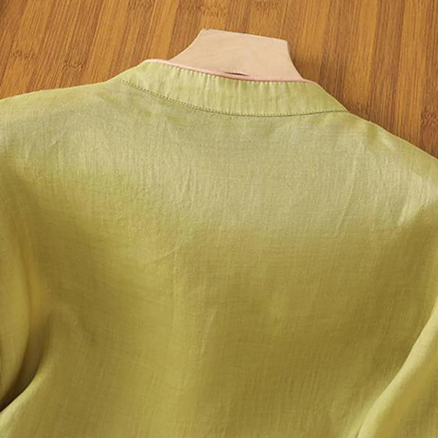 Блуза из хлопка и льна, Button-Down Shirt, зеленый — фото 2