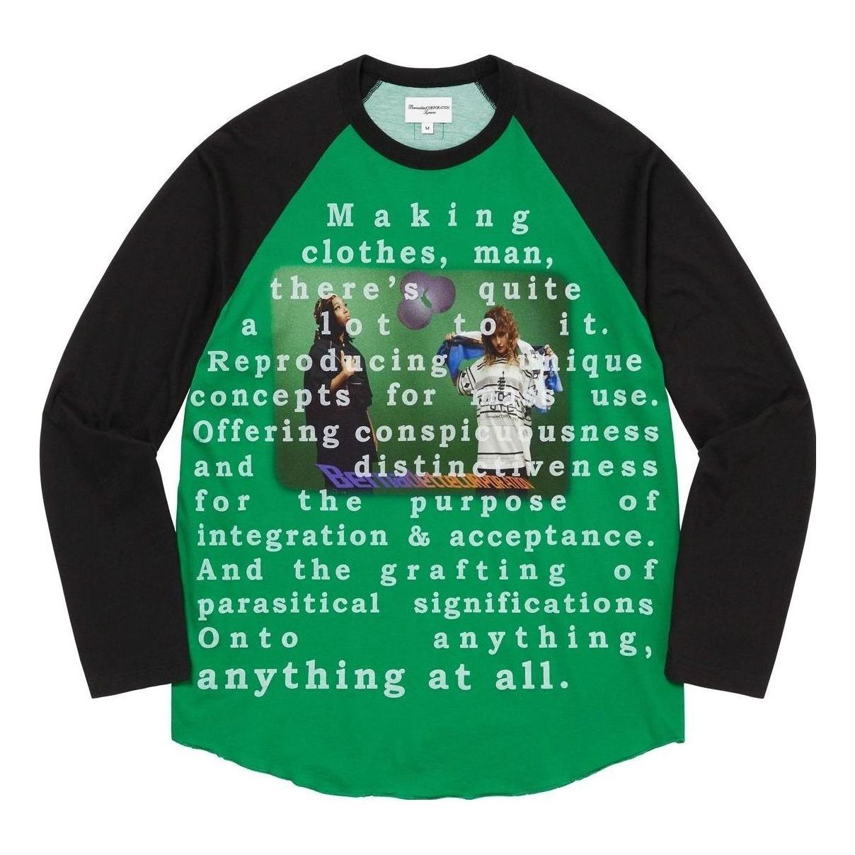 

Топ Supreme x Bernadette Corporation Raglan L/S Top 'Green Black' SUP-SS23-229, зеленый
