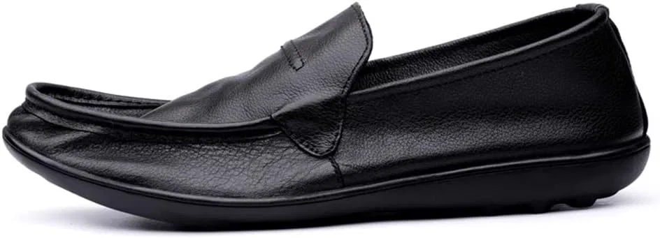 Лоферы мужские, кожаные, дышащие, Smoking Loafer Driving Moccasins, Black ZUZALA — фото 3