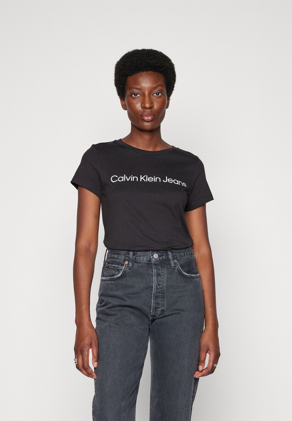 Футболка с принтом CORE INSTIT LOGO SLIM FIT TEE Calvin Klein Jeans, черный — фото 3