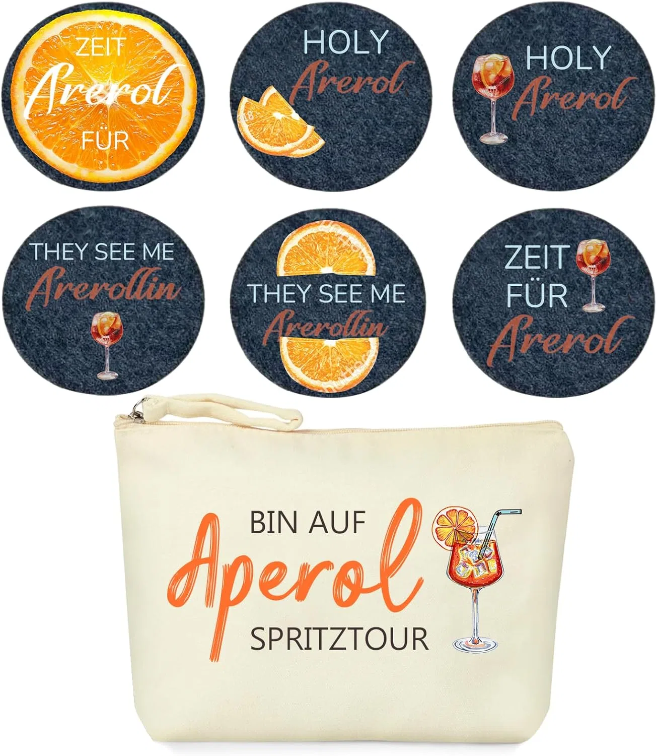 Подарочный набор Aperol с косметичкой и подставками Jdgfh