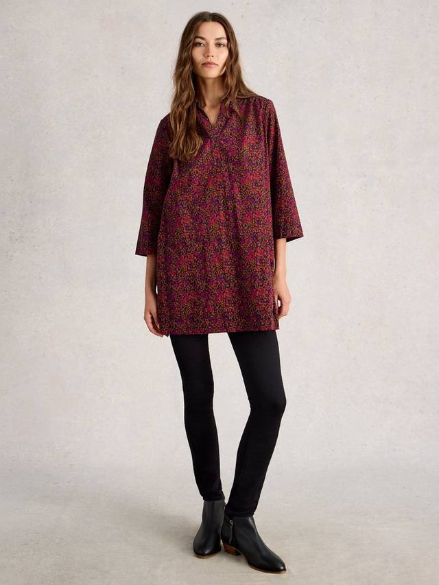 

Блейк длинная туника с абстрактным принтом из хлопка White Stuff