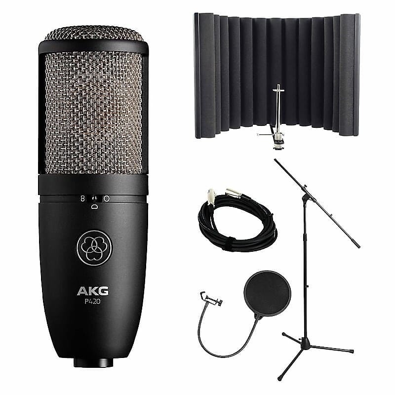 

Микрофон AKG AKG P420 w/ RF-X, Pop Filter, Stand & Cable Bundle