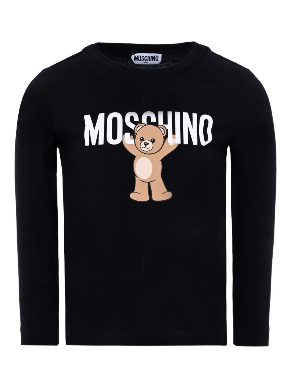 

Футболка с принтом Teddy Bear и длинными рукавами Moschino Kids, черный