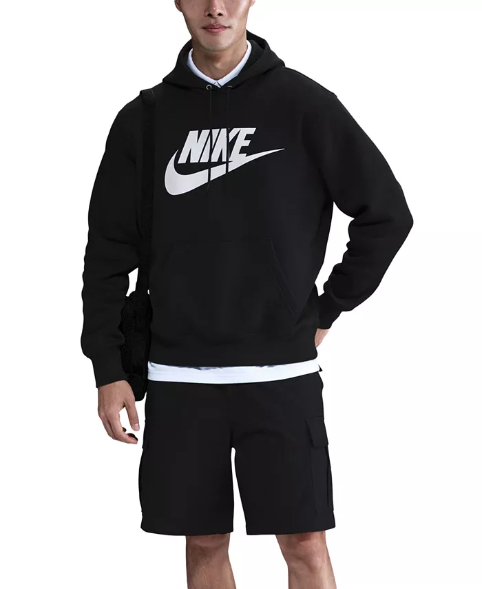 

Мужской худи Club Fleece стандартного кроя с логотипом Nike, черный