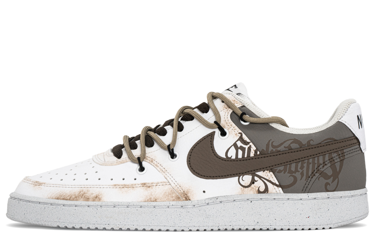 

Nike Кроссовки Court Vision 1 для скейтбординга, износостойкие, низкие, мужские, коричневые, белые