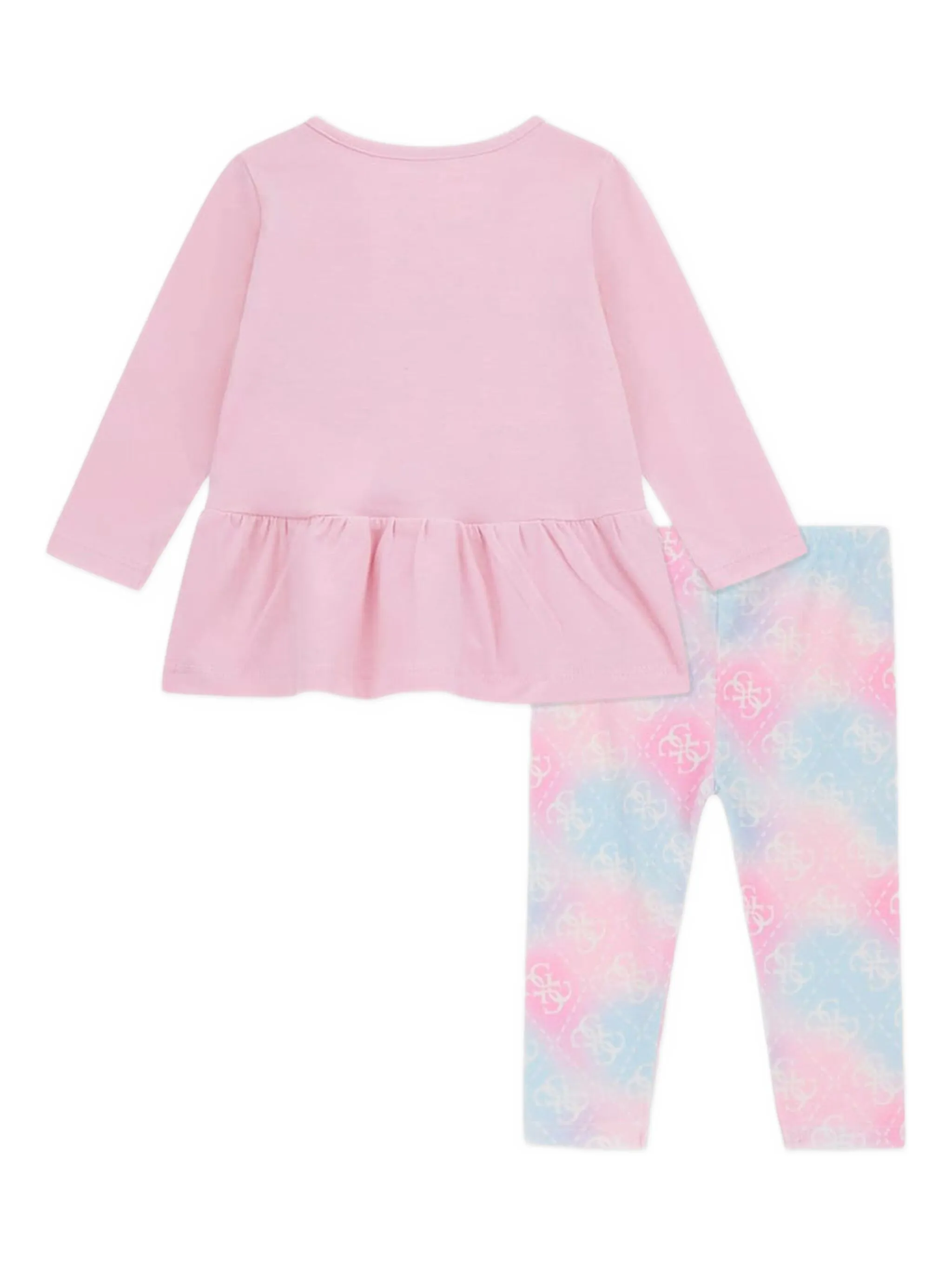 Комплект из топа и легинсов с логотипом Guess Kids, розовый — фото 3