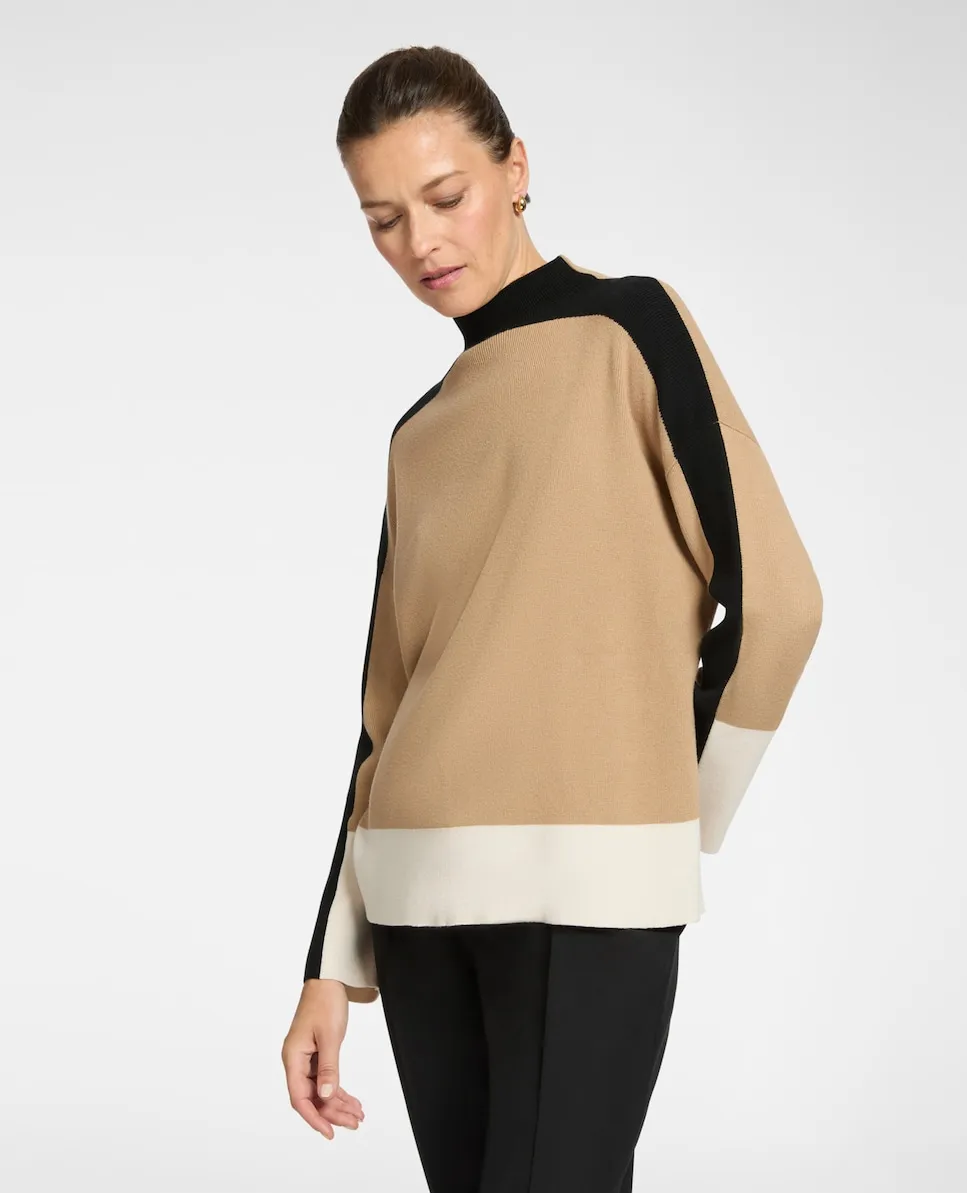 

Женский джемпер с блоками цвета из шерсти и вискозы Elena Miró