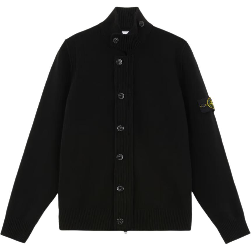 

Кардиган с высоким воротником на пуговицах STONE ISLAND, черный