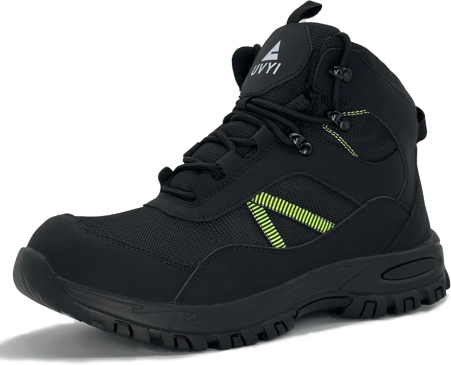 

Ботинки с металлическим носком AUVYI для мужчин - защитная обувь с широкой носочной частью, противоскользящей резиновой подошвой, дышащие и удобные для промышленного строительства, черный