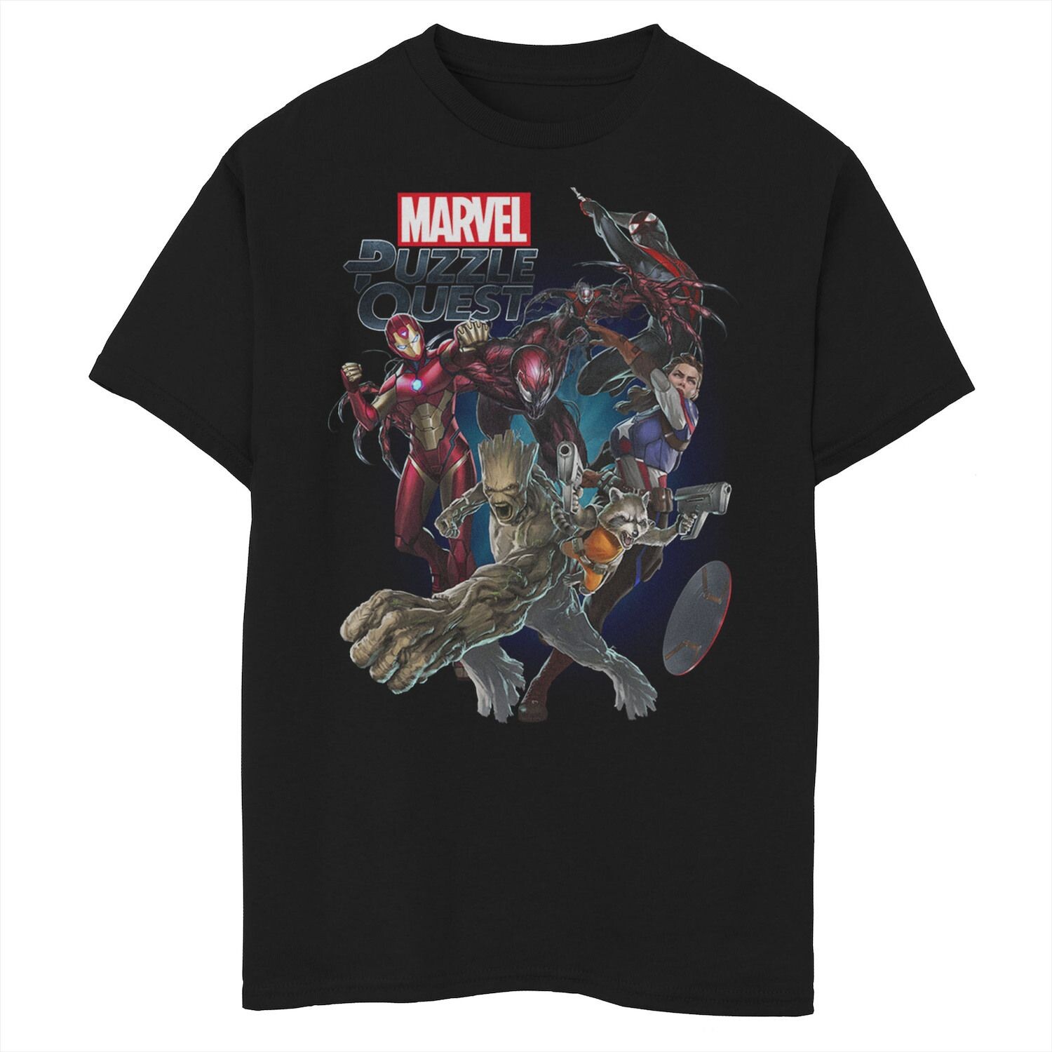 

Футболка с графическим рисунком для мальчиков 8–20 лет Marvel Puzzle Quest Ready For Action Marvel