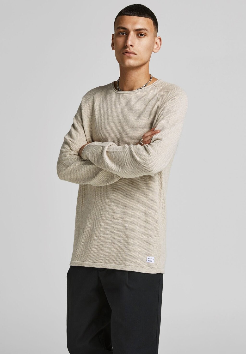 

Свитер JJEHILL CREW NECK NOOS Jack & Jones, овсяный меланж