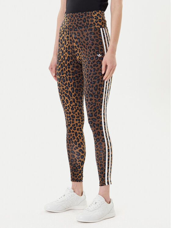 

Леггинсы slim fit Leopard 3-Stripes JW7308 Adidas, коричневый
