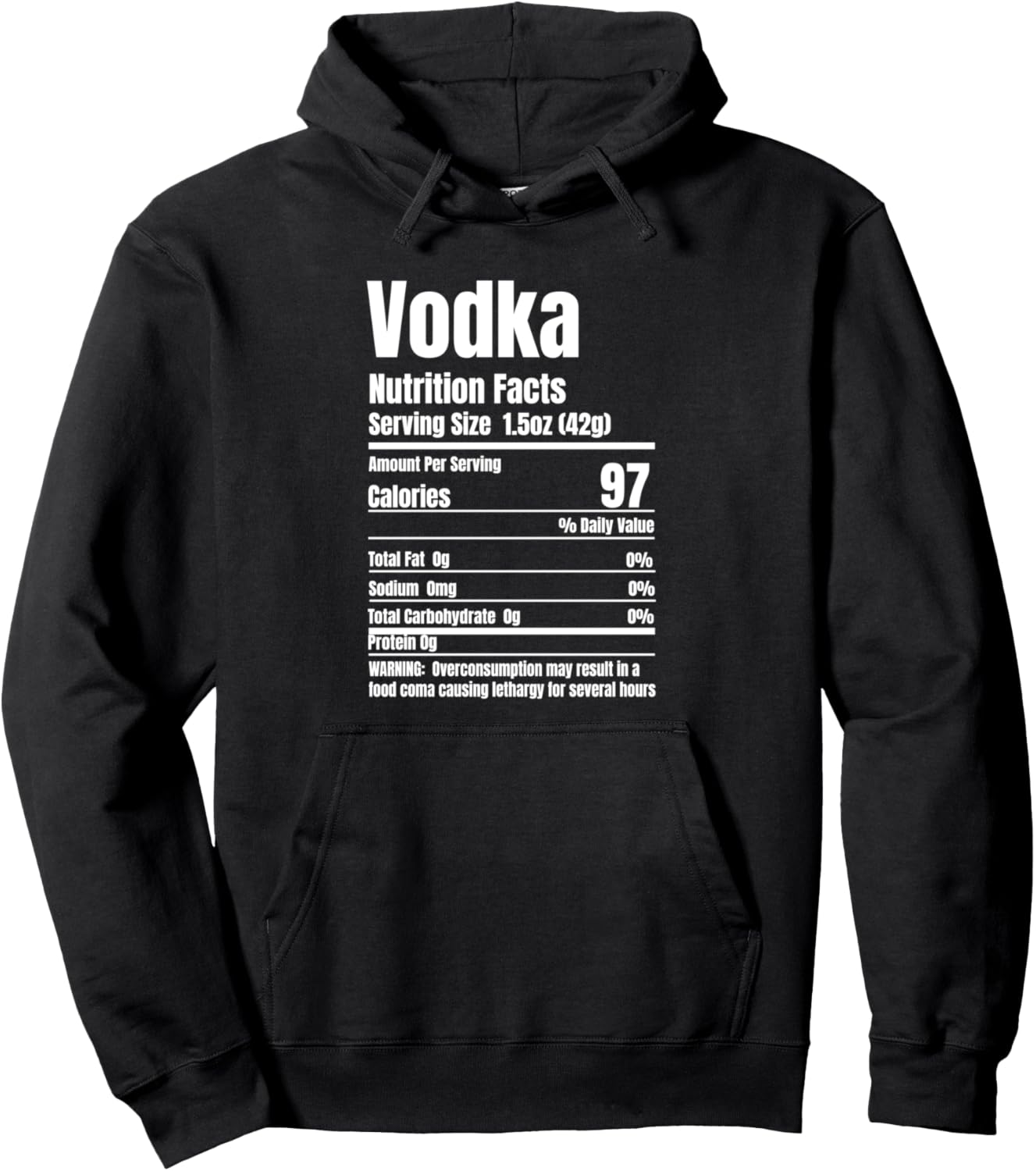 

Худи с капюшоном Vodka Nutrition Holiday Costume, черная Matching Christmas Dinner Nutritional Facts