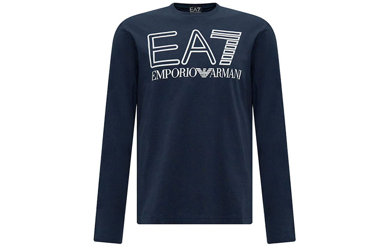 Футболка мужская синяя EA7 FW23 EMPORIO ARMANI — фото 2