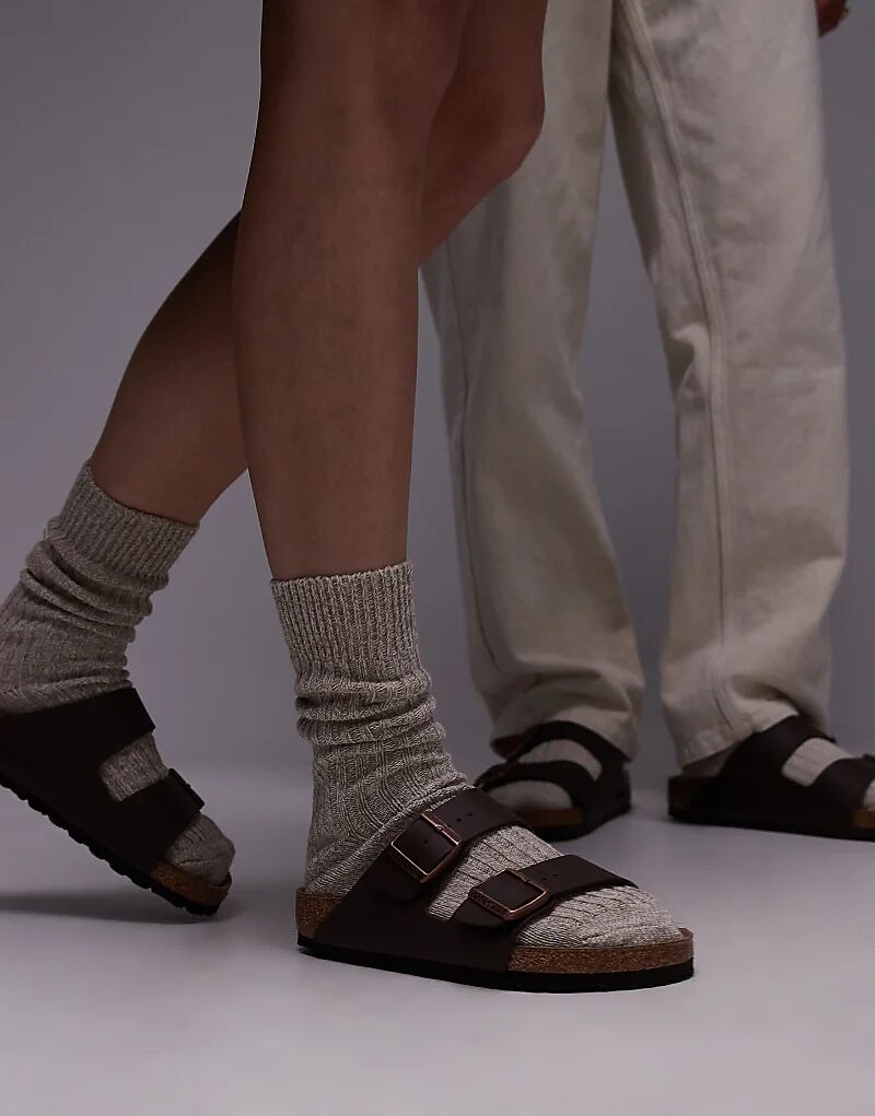 Сандалии Arizona birko-flor унисекс темно-коричневого цвета Birkenstock — фото 2