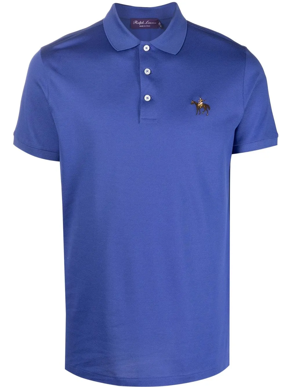 

Рубашка поло с вышитым логотипом Ralph Lauren Purple Label, синий