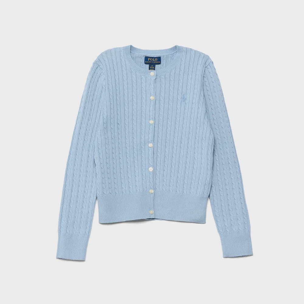 Детский хлопковый кардиган Mini Cable светло-бежевого цвета от Polo Ralph Lauren Children