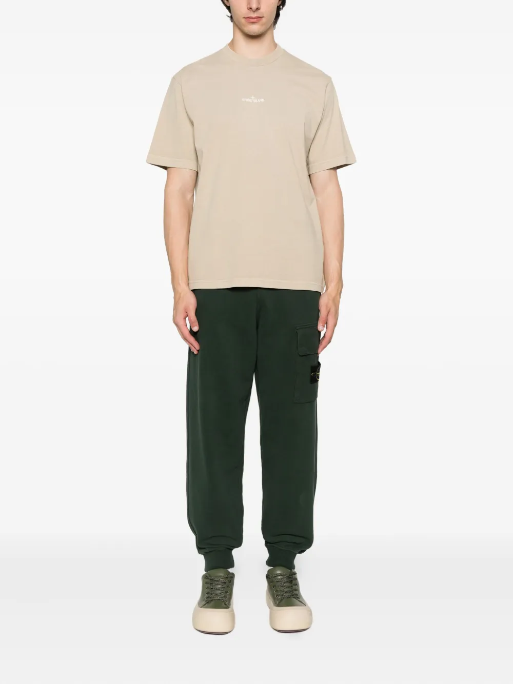 Спортивные брюки с накладными карманами Stone Island, зеленый — фото 2