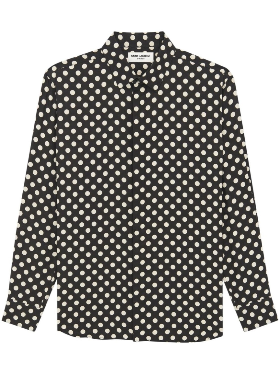 

Saint Laurent шелковая рубашка в горох, черный