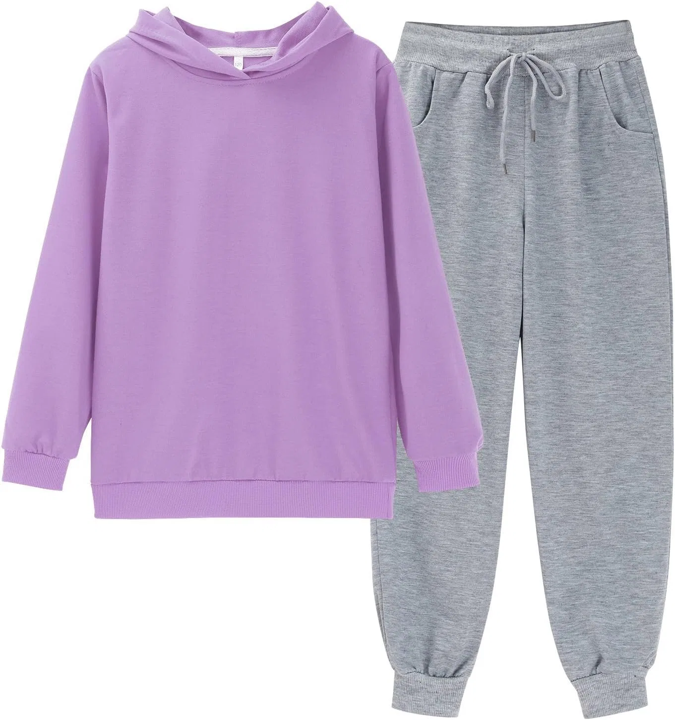 Детский спортивный костюм из хлопка, 2 предмета, Purple