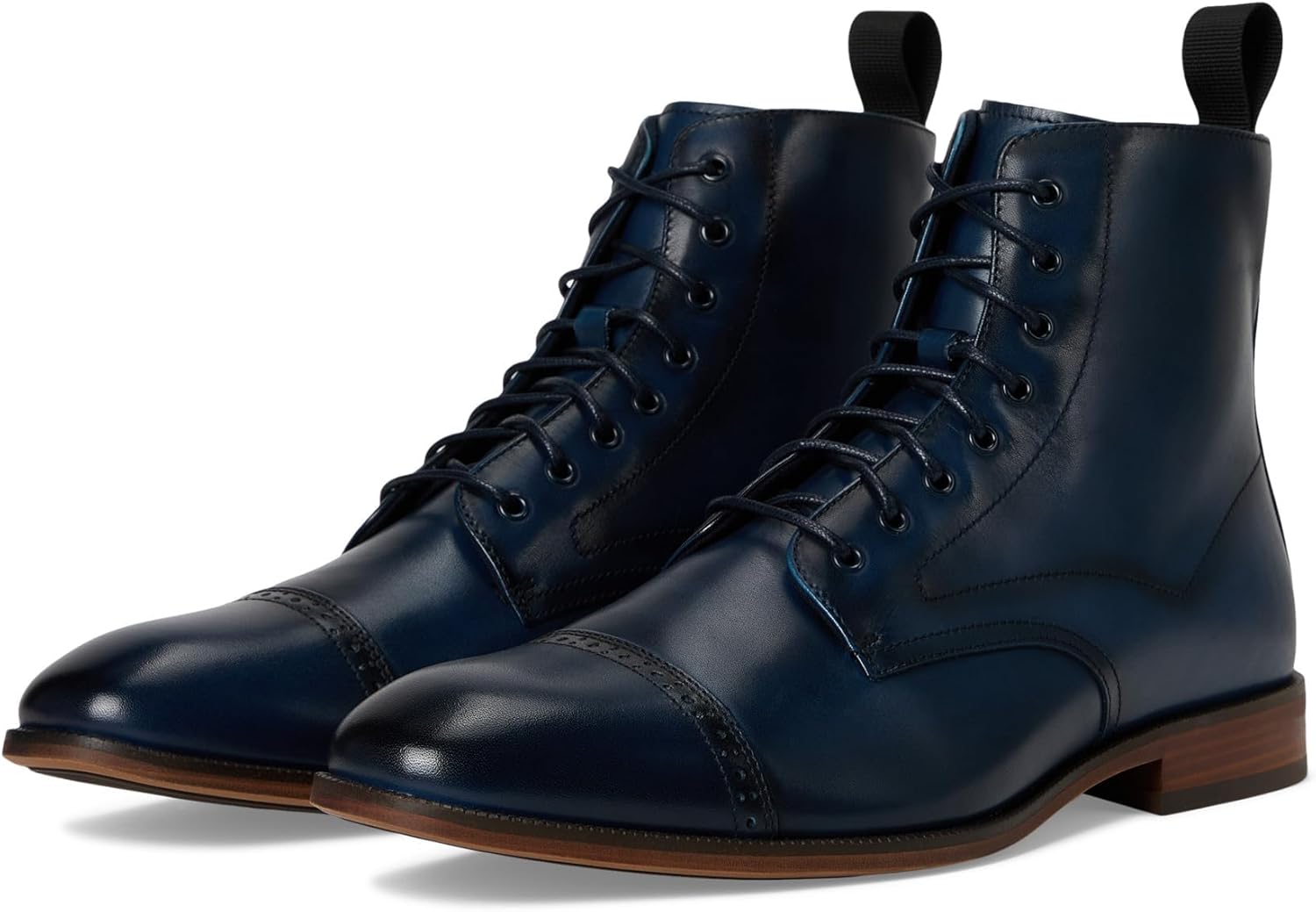 

Мужские ботинки Stacy Adams Henry с шнуровкой и носком-капто, темно-синий