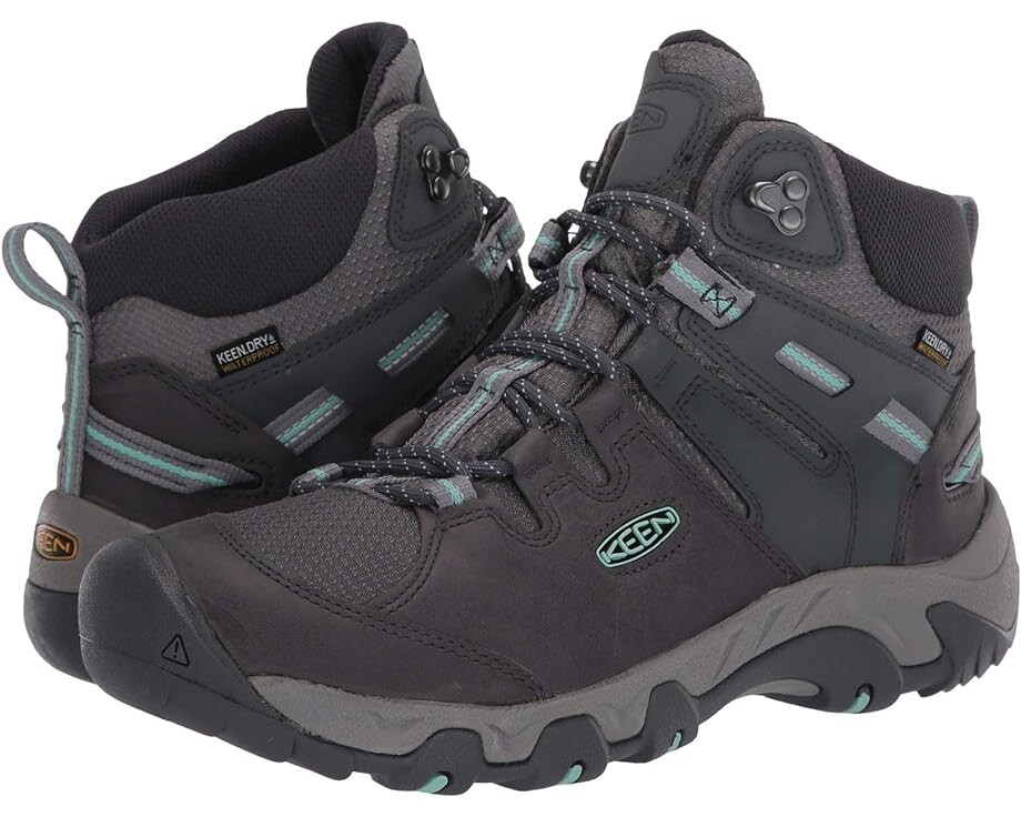 

Походные ботинки KEEN Steens Mid WP, цвет Steel Grey/Ocean Wave