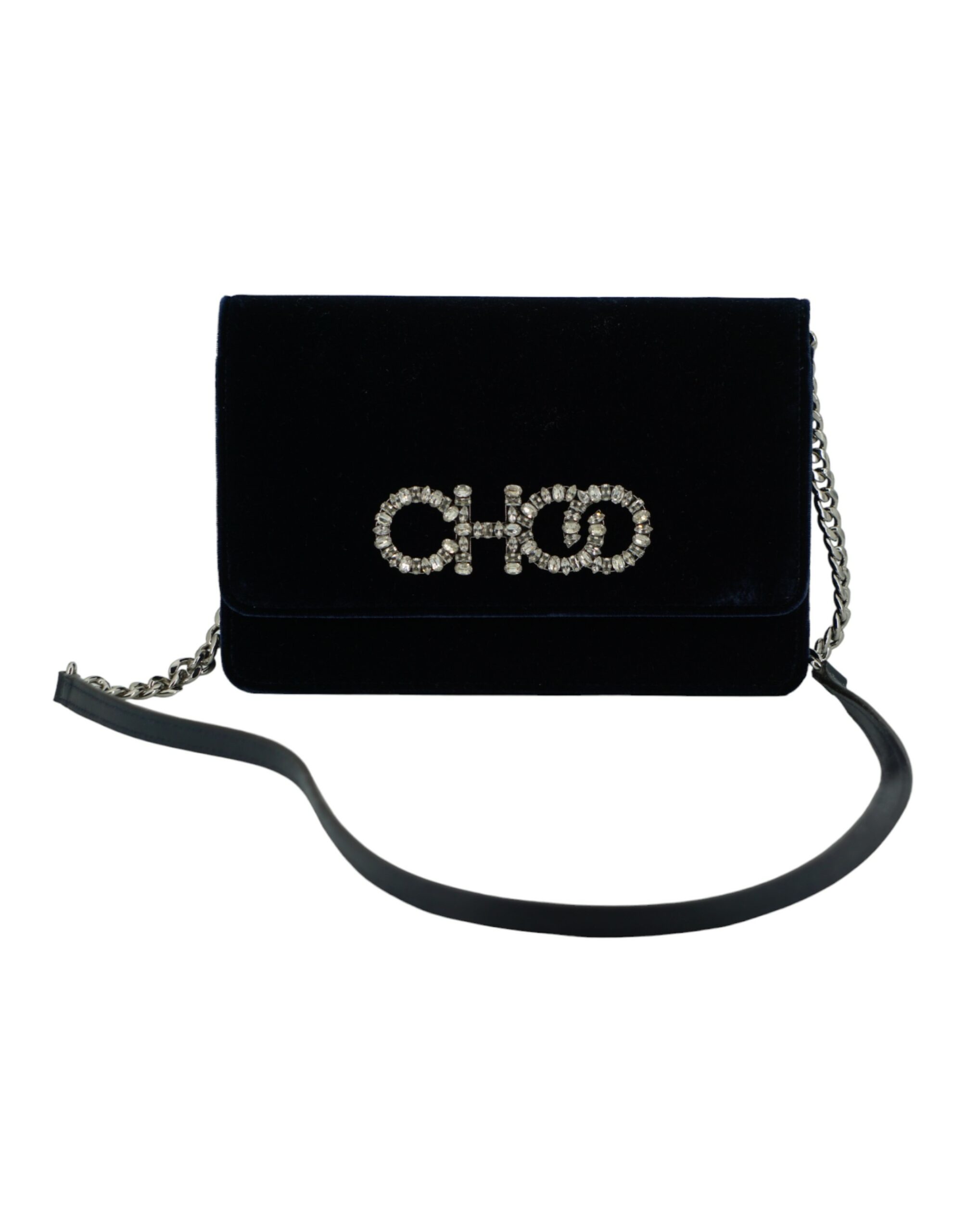 

Сумка через плечо из темно-синей кожи и атласа Jimmy Choo Eyewear