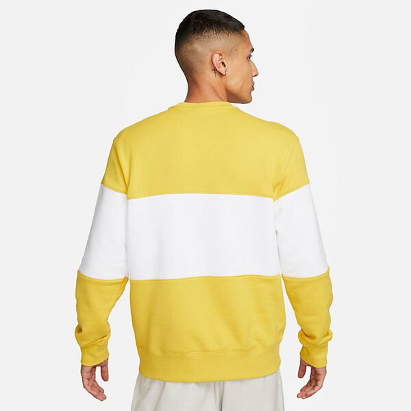 Рубашка club french terry colour-blocked crew 'vivid sulphur' Nike, серый — фото 3