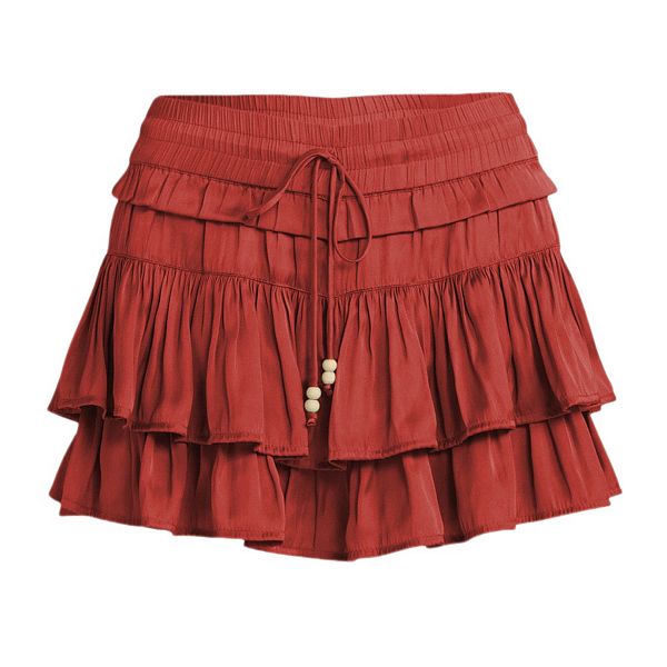 

Женская юбка-шорты с завязками и рюшами Yesfashion, Red