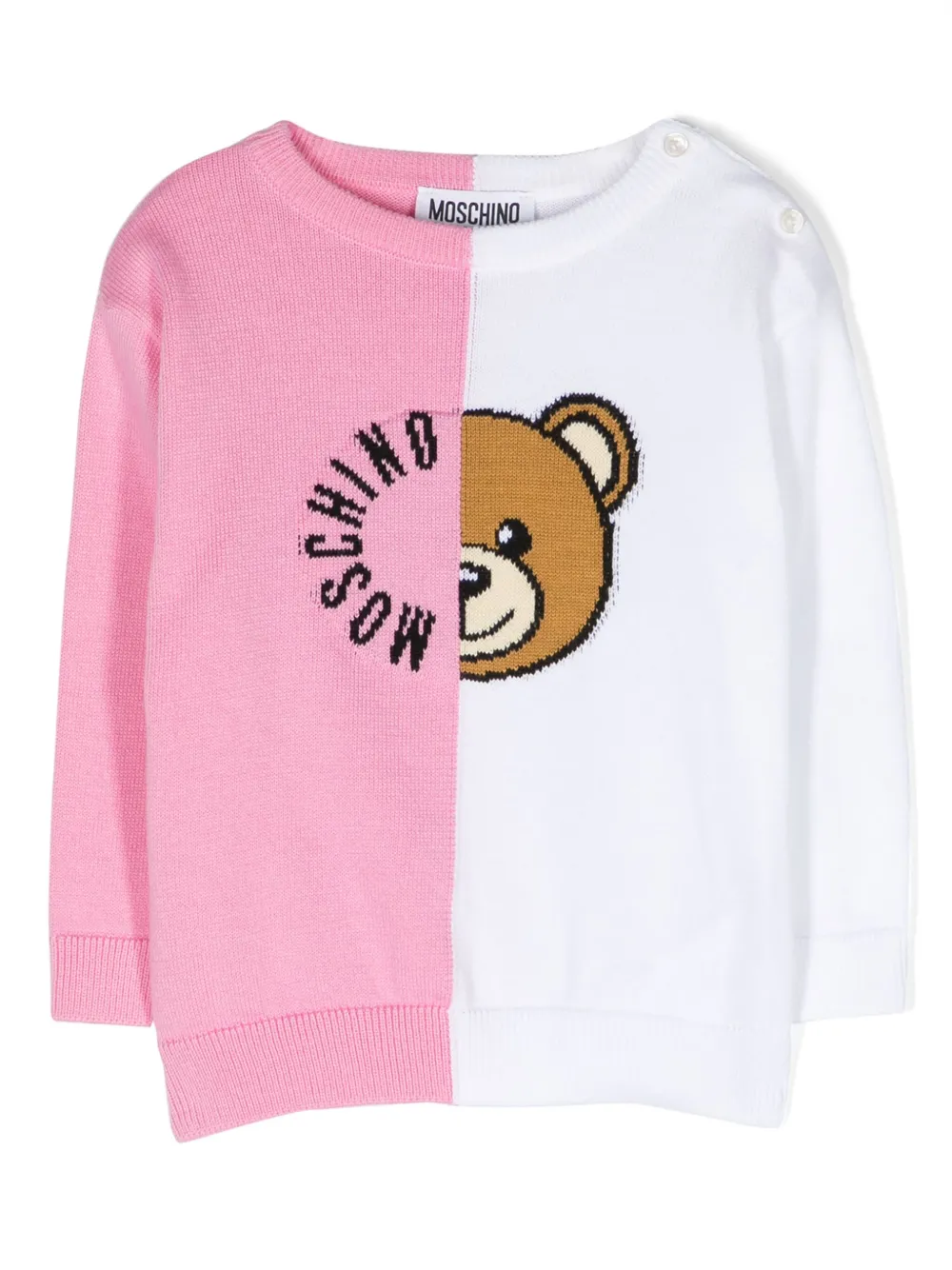 

Джемпер Teddy Bear в стиле колор-блок Moschino Kids, розовый