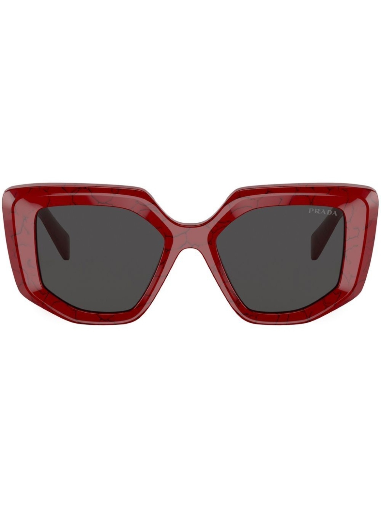 

Prada Eyewear солнцезащитные очки в геометричной оправе, красный