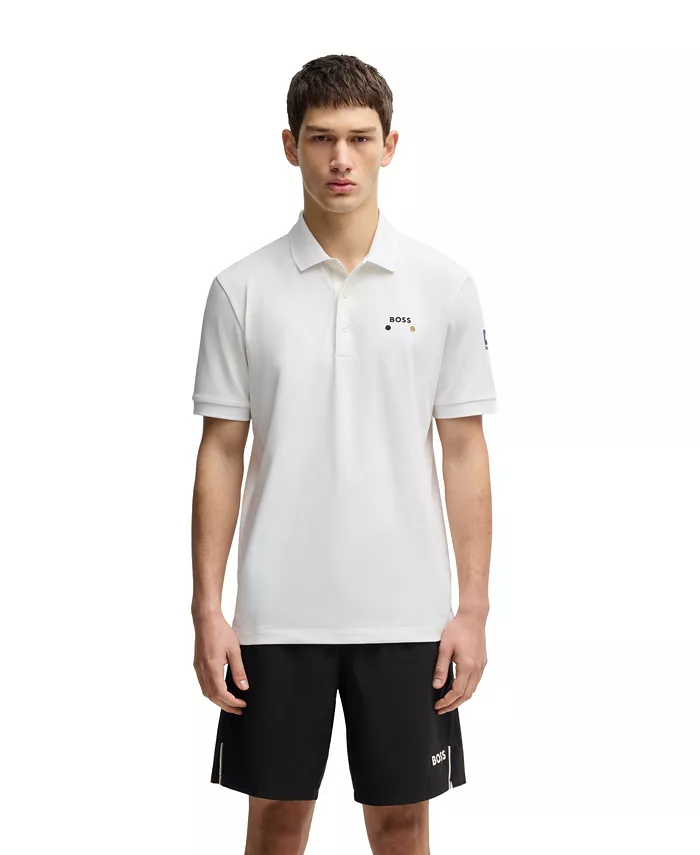 

Мужская поло Paddy Regular Fit из стретч-пике Hugo Boss, белый