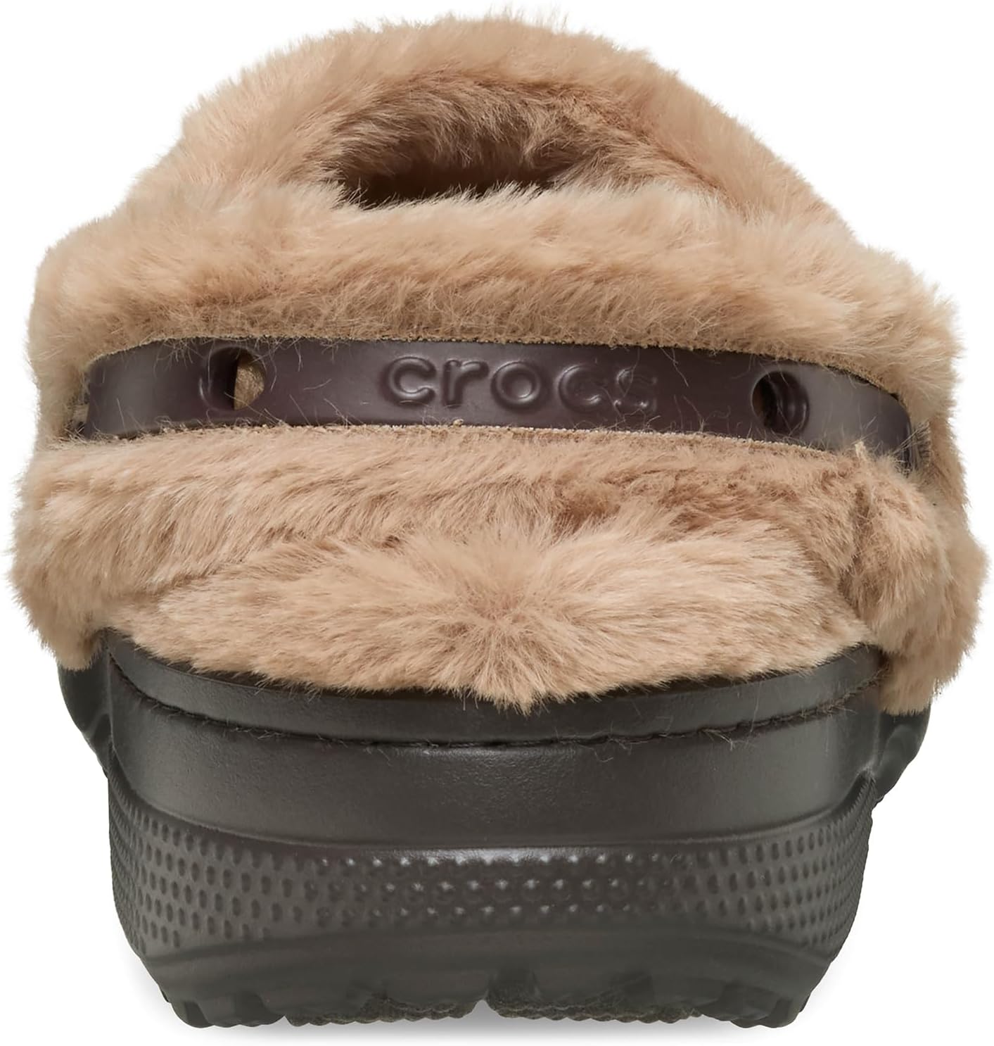 Сабо унисекс для взрослых Classic Unforgettable с подкладкой, пушистые тапочки Crocs, шоколадный — фото 3