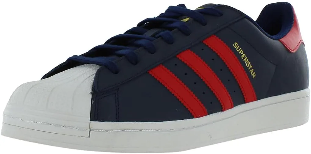 Мужские кроссовки Adidas Superstar на шнуровке, черный/красный