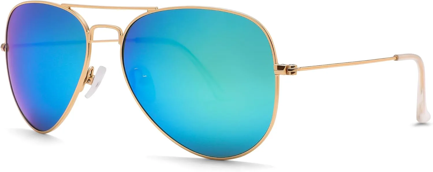 

Солнцезащитные очки Pro Acme Aviator для мужчин и женщин, классические поляризованные, с защитой от УФ-излучения UV400, (Z05) Gold Frame/Green Mirrored Lens