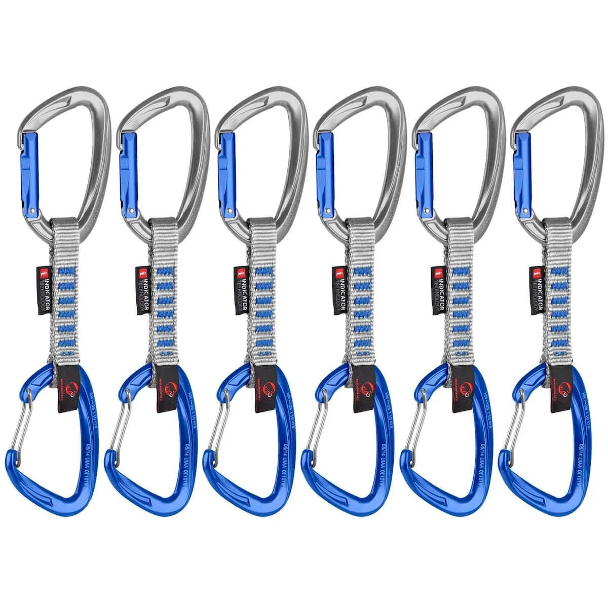 

Набор из 6 экспресс-оттяжек для скалолазания CRAG INDICATOR KL WIRE 10 см Mammut, синий