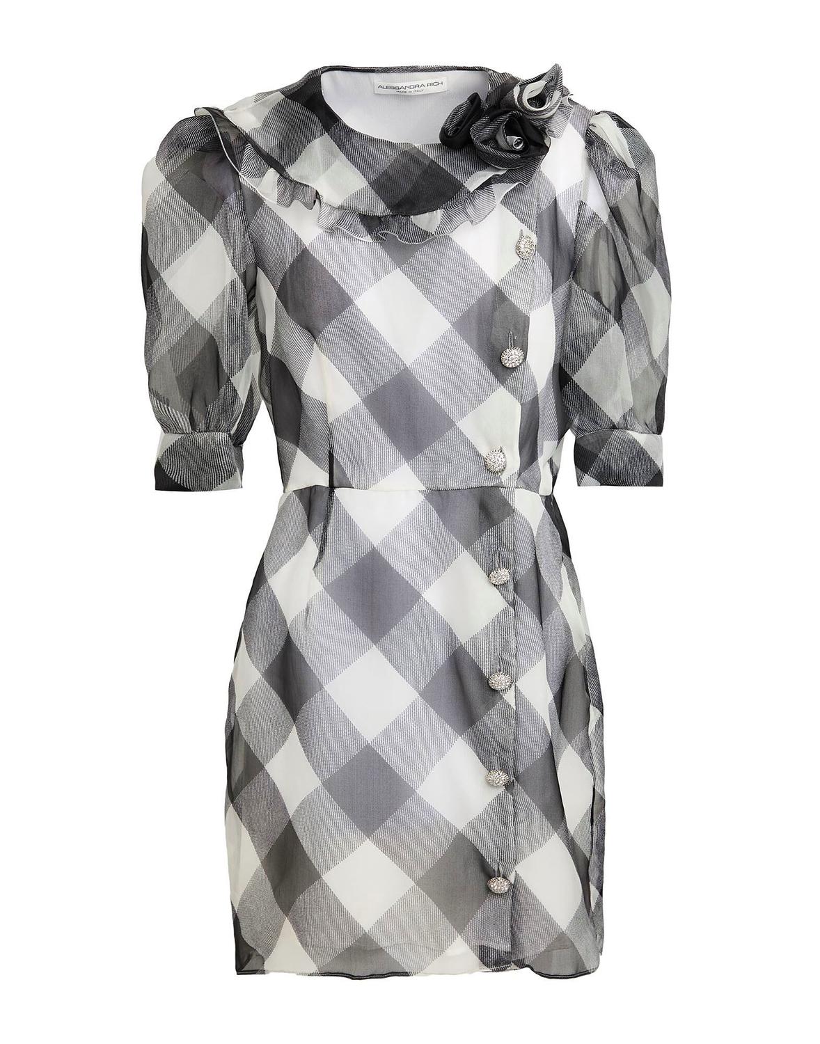

Мини-платье Alessandra Rich, угольно-серый