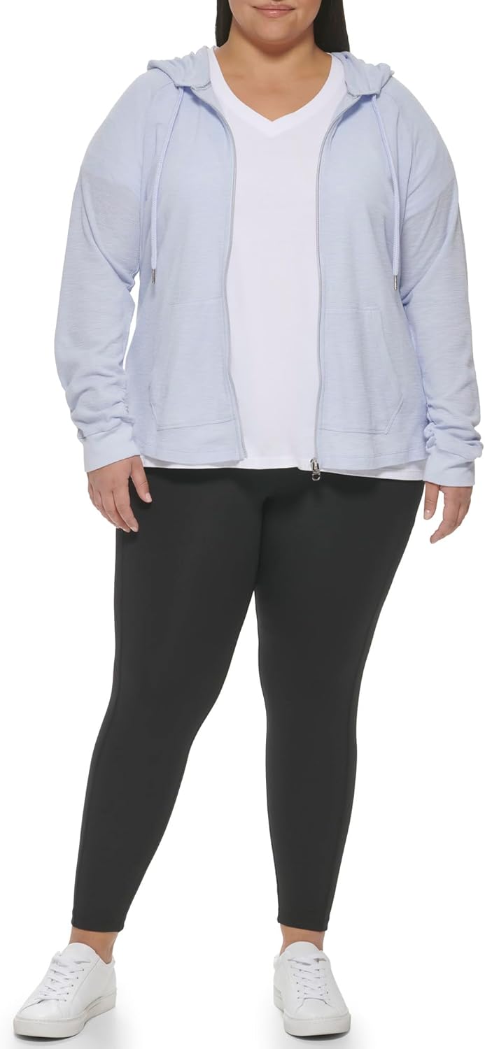 

Женская толстовка с капюшоном Calvin Klein Premium Performance с длинными рукавами и застежкой-молнией (стандартная и плюс), Waterfall