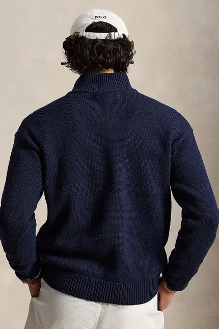 Свитер с полугольфом Polo Ralph Lauren, синий — фото 2
